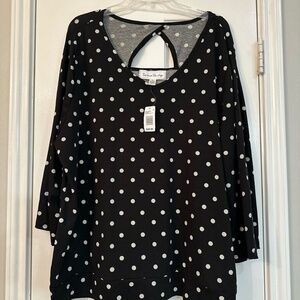 French Laundry Black and White Polka Dot Blouse